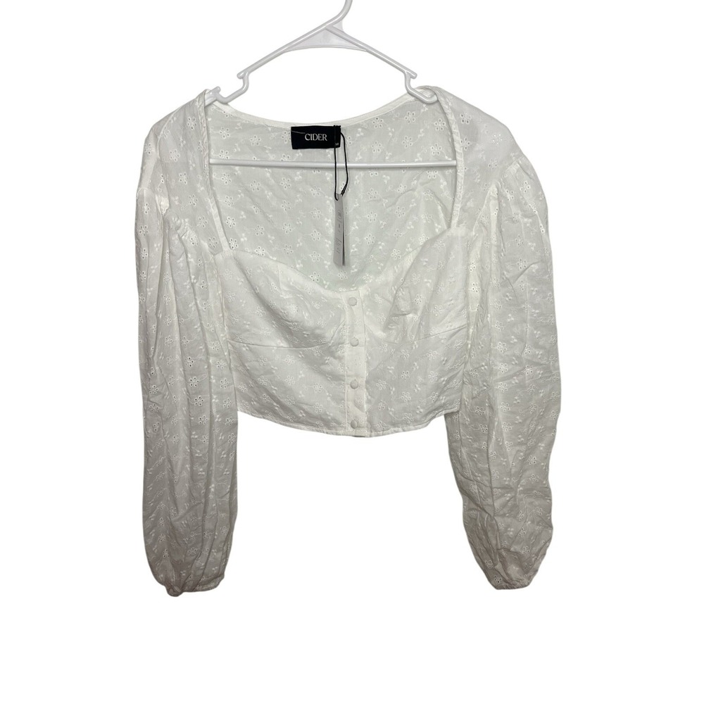 NWT! Cider Med White Long Sleeve Corset Top‎ Vtg style Cottagecore Whimsy